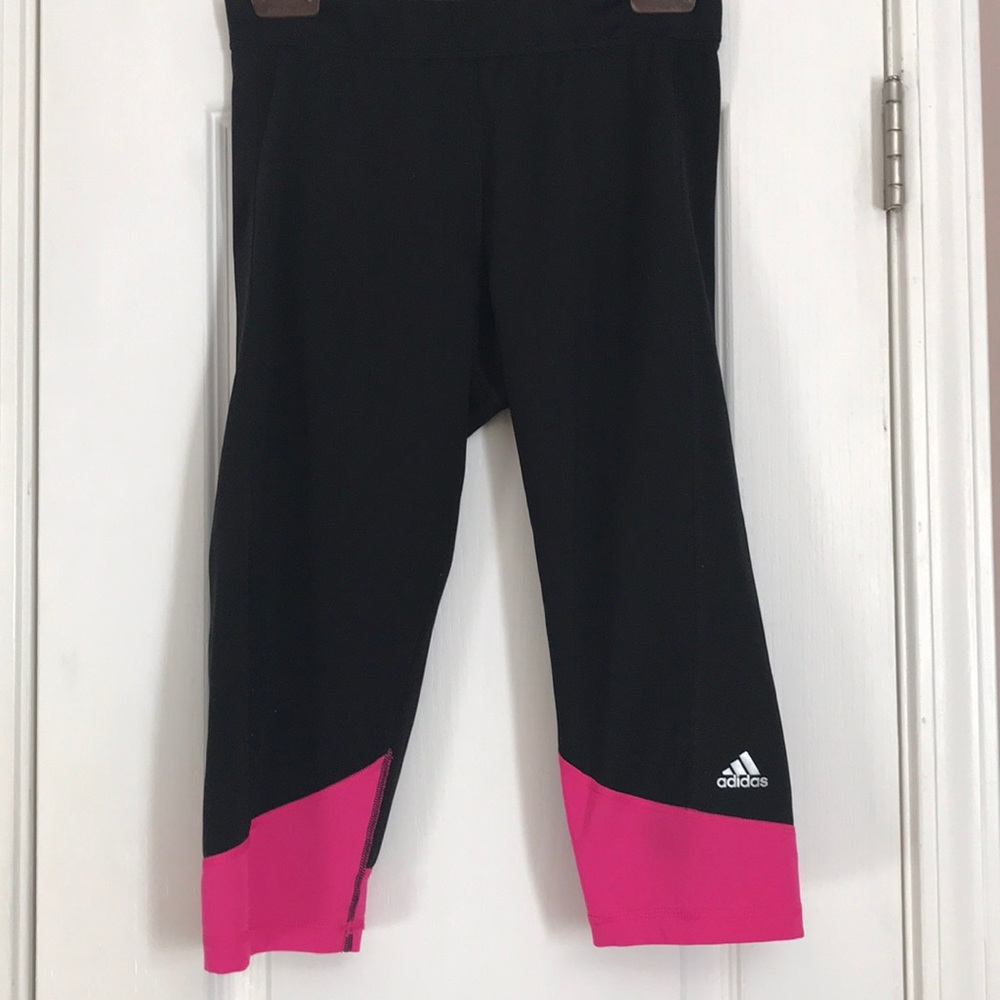 Black and pink adidas leggings